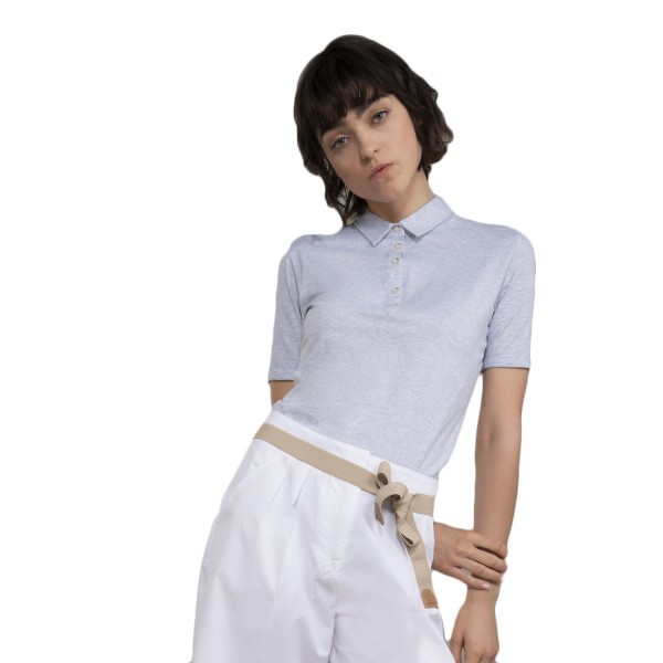 Spoon Fine Stripe Polo 1/4 Sleeve Damen FreshMelange