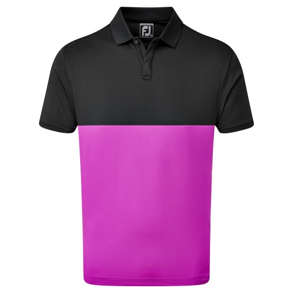Footjoy Lisle Eng Block Polo Herren mulberry/schwarz