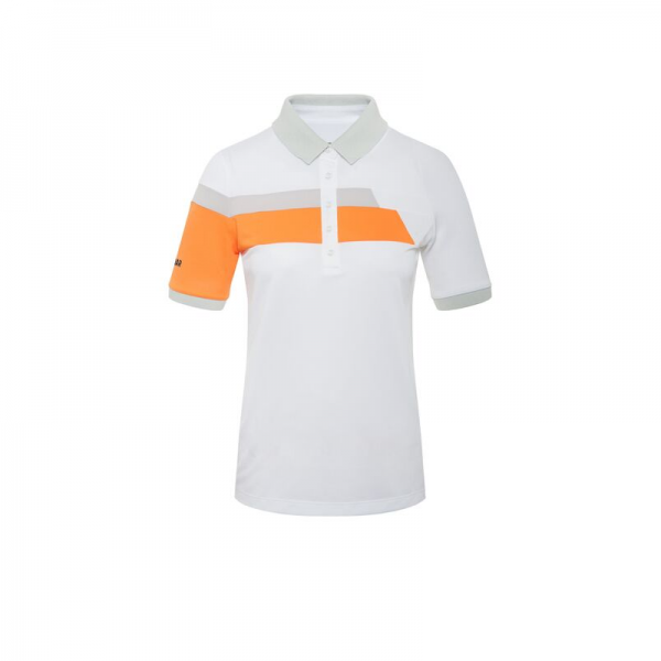 Colmar Solid Polo Damen weiß/orange