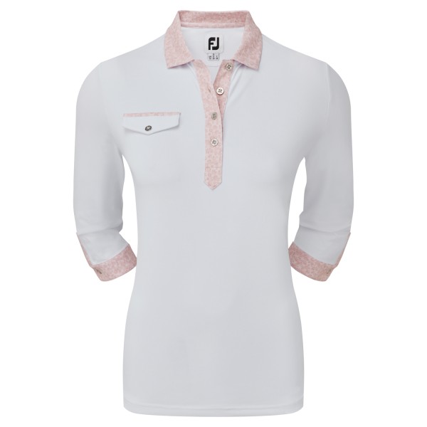 Footjoy 3/4 Sleeve Pique Polo Damen weiß