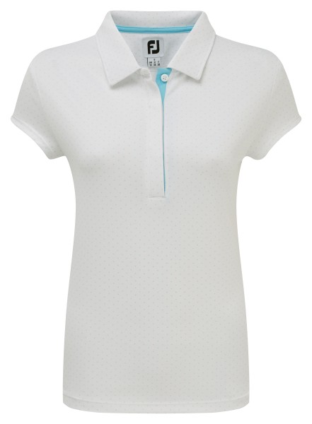 Footjoy Smooth Pique with Pin Dot Print Polo Damen weiß
