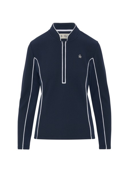 Original Penguin Midweight Long Sleeve Textrured 1/4 Zip Damen