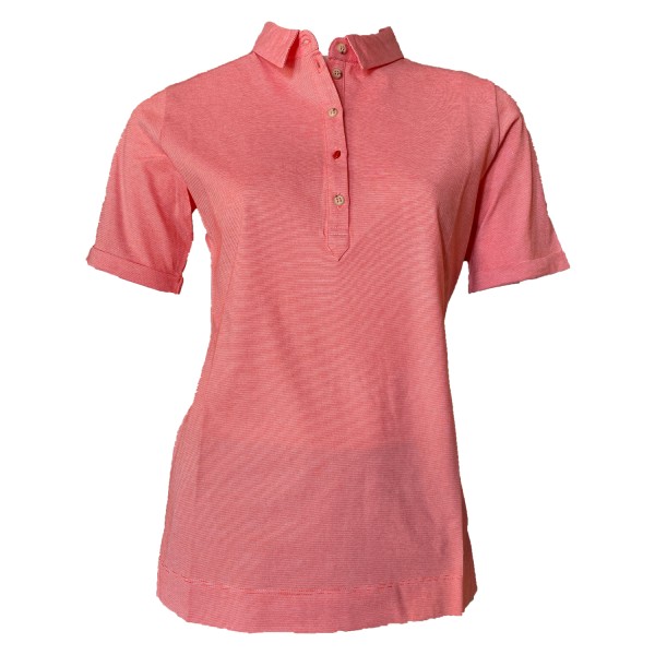 Spoon Fine Stripe Lapel Top Damen coral