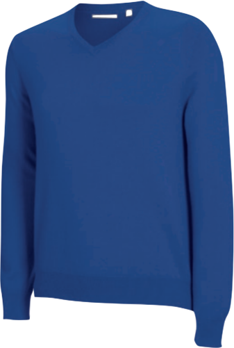 Ashworth Merino Long Sleeved V-Neck Sweater blau