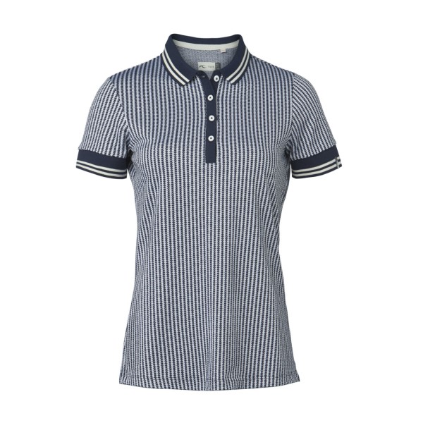 KJUS Ella Structure S/S Polo Damen blau/weiß