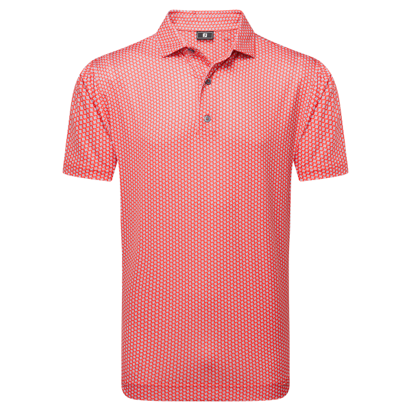 Footjoy Houndstooth Geo Lisle Polo Herren