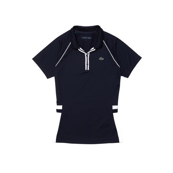 Lacoste Short Sleeve Ribbed Collar Shirt Damen navy/weiß