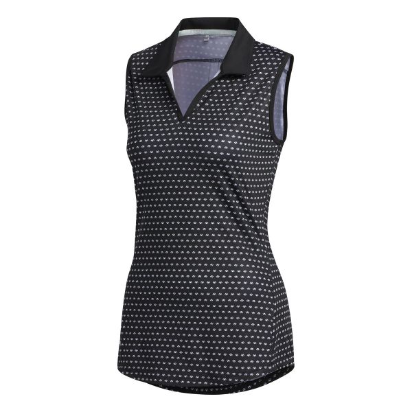 adidas Ultimate Printed Sleeveless Polo Damen schwarz/weiß