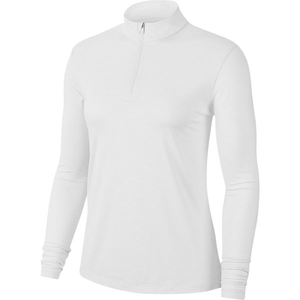 Nike Dri-Fit Victory UV 1/2-Zip longsleeve Polo Damen weiß