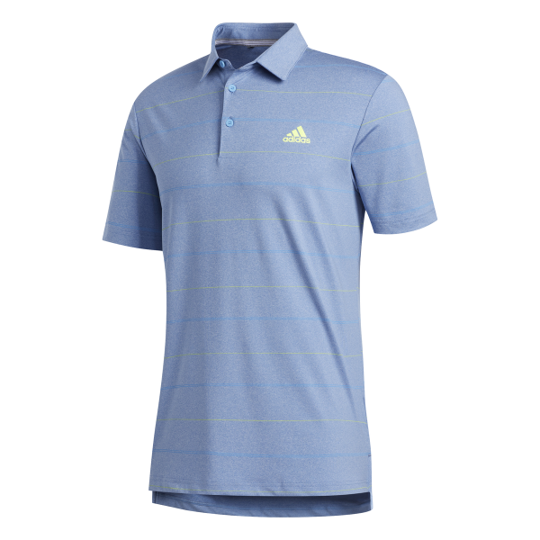 adidas Ultimate Heather Stripe Polo Herren blau/gelb