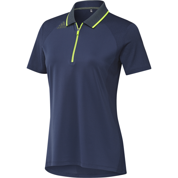 adidas Aeroready Engineered Shorts Sleeve Polo Damen blau