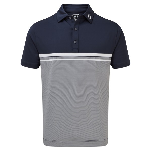 Footjoy Lisle Eng EoE Stripe Polo Herren navy/grau