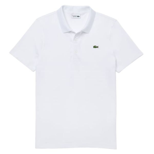 Lacoste Ribbed Collar Baumwoll Polo Herren weiß