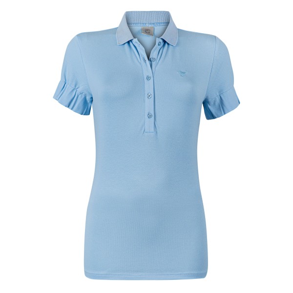 Girls Golf Simply Baby Blue Ruffles Polo Damen