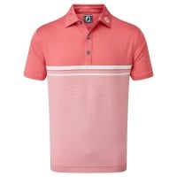 Footjoy Lisle Eng EoE Stripe Polo Herren rot