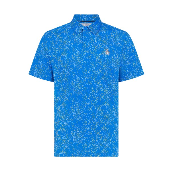 Original Penguin Golf SS ALL OVER MICRO PRINT Polo Herren L grün/grau