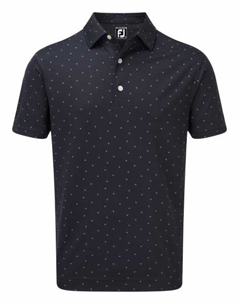 Footjoy Smooth Pique with FJ Print Polo Herren navy/weiß