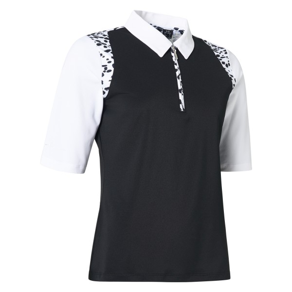 Abacus Anne Polo mit 3/4-Ärmeln Damen schwarz/weiß