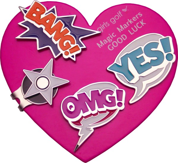 Girls Golf Comic Ballmarker
