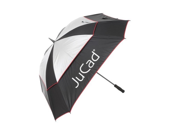 JuCad Windproof Regenschirm schwarz/silber/rot