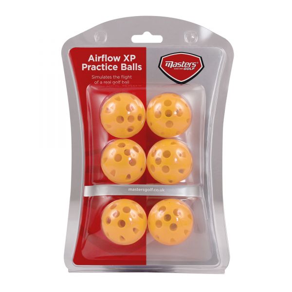 Balles d'exercice MASTERS Airflow Jaune - 6 pièces