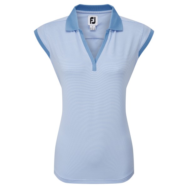 Footjoy EoE Striped Lisle Polo Damen blau