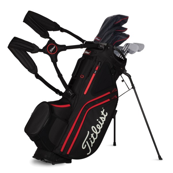 Titleist Hybrid 14 Standbag schwarz/rot