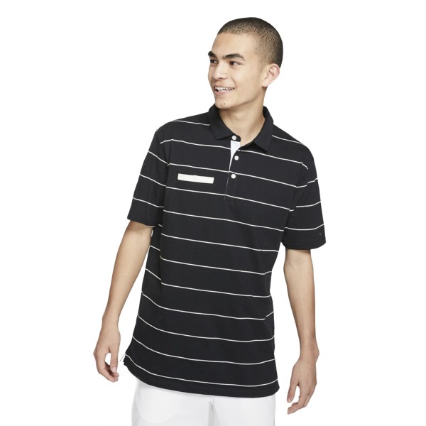 Nike Dry-Fit Polo Herren schwarz/weiß/gestreift 