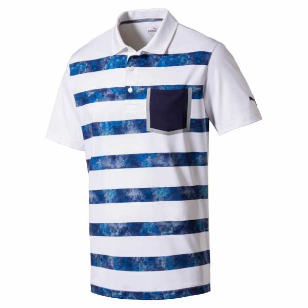 Puma Tailored Camo Striped Polo Herren weiß/navy