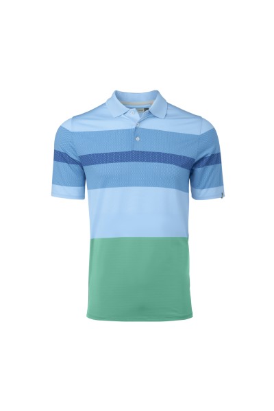 KJUS Engineered Stripe S/S Polo Herren blau/grün